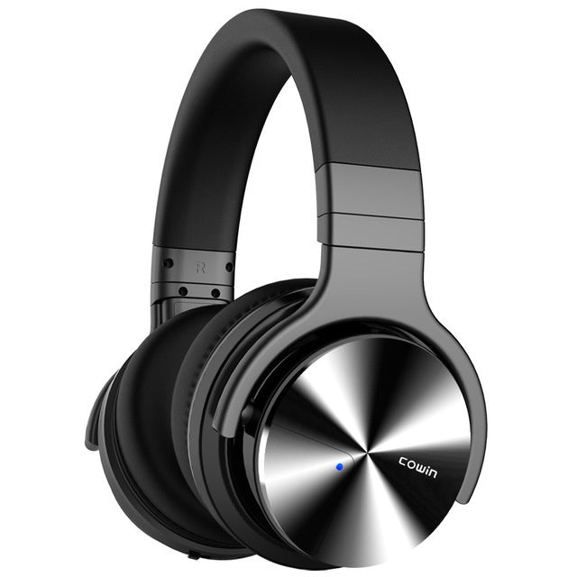 Cowin E7 Pro: Wireless Bluetooth Headphones in sleek black design, perfect for music and calls, offering stereo sound.