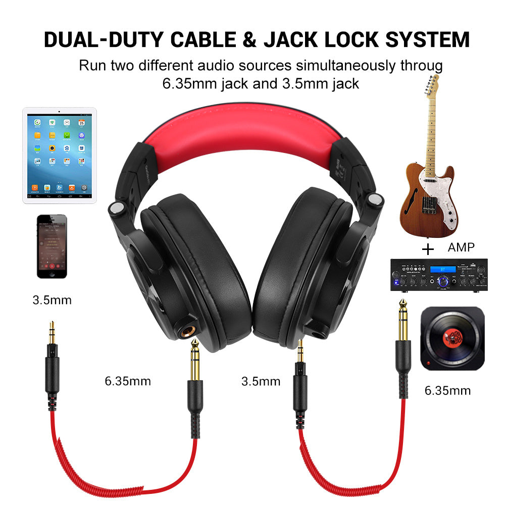 High-Performance Wired DJ/Studio Headphones feature 40mm drivers for enhanced sound quality and versatile audio connectivity.