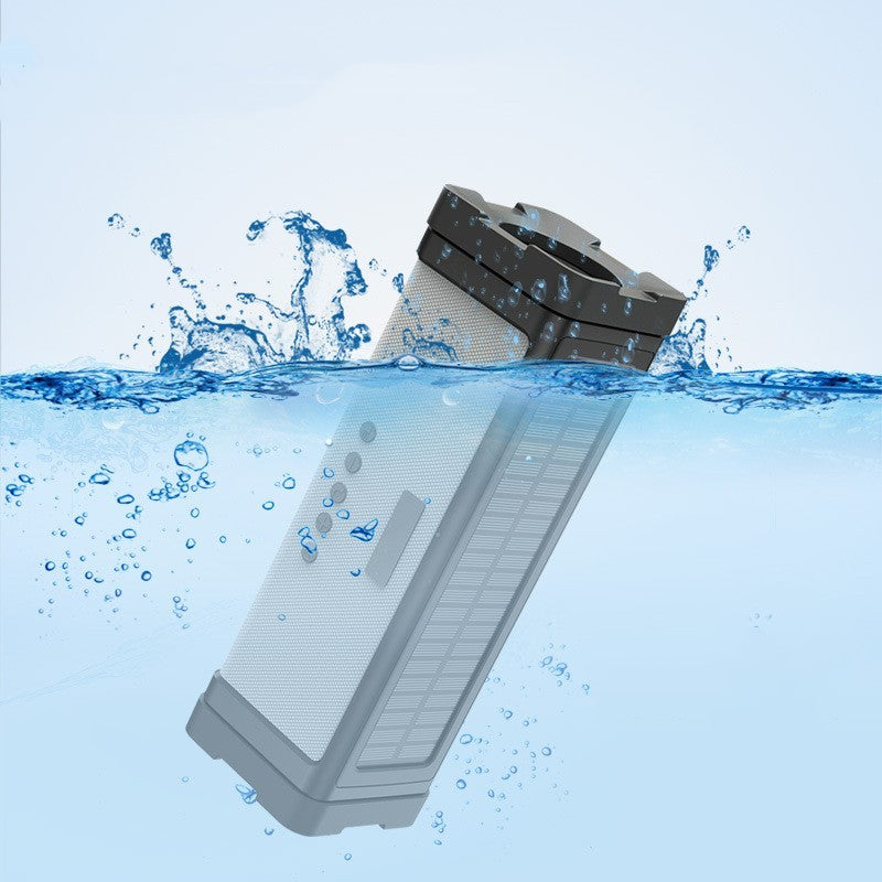 Durable Solar Bluetooth Speaker delivering powerful sound, perfect for outdoor adventures and waterproof design.